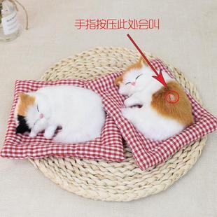 会叫仿真小猫猫咪假猫玩偶布偶毛绒玩具猫摆件送女友孩子生日礼物