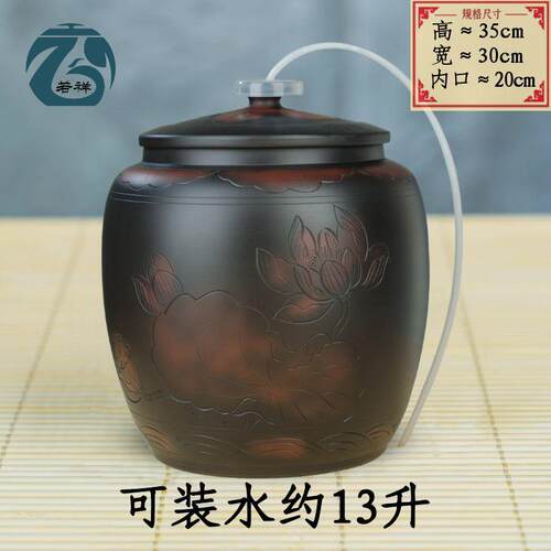 q683储水桶陶瓷家用水罐蓄水缸带盖装纯净老式养水大码茶台泡茶抽