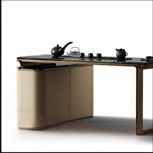 JUYI巨一现代轻奢茶桌 别墅全屋设计茶室系列蓝宝石天然奢石茶台