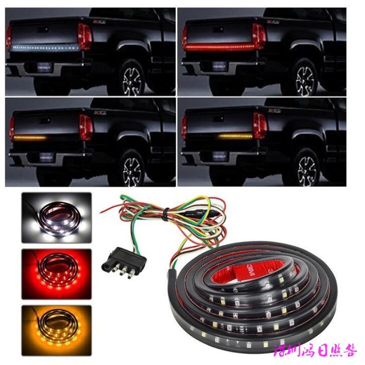 三色皮卡车灯 60英寸刹车红光转向黄光灯条皮卡车专用灯源头厂家