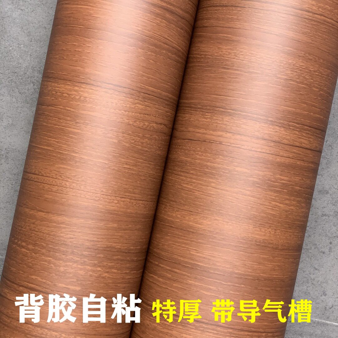 特厚带导气槽做旧背胶自粘墙纸壁纸 pvc装饰木纹帖膜 波音软片