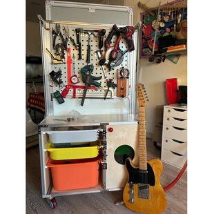 铝型材桦木海洋板工具货柜可移动吉他店洞洞板陈列展示架收纳展柜