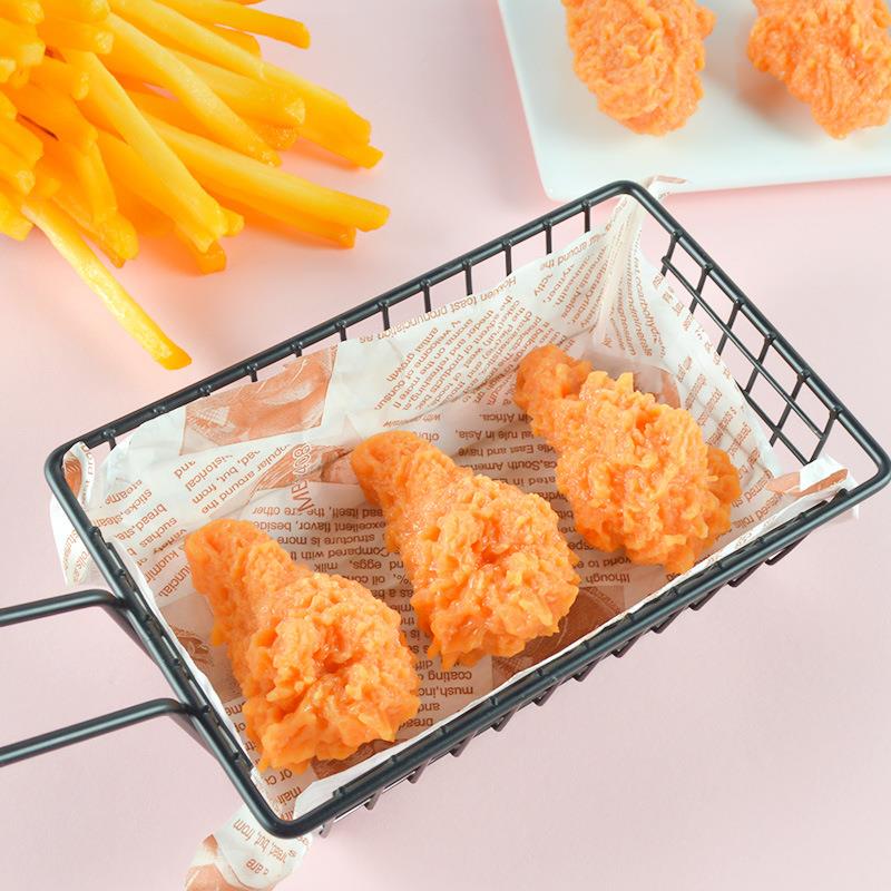 新款仿真鸡中翅食玩食物模型鸡腿鸡翅炸鸡钥匙扣挂件拍摄道具摆件