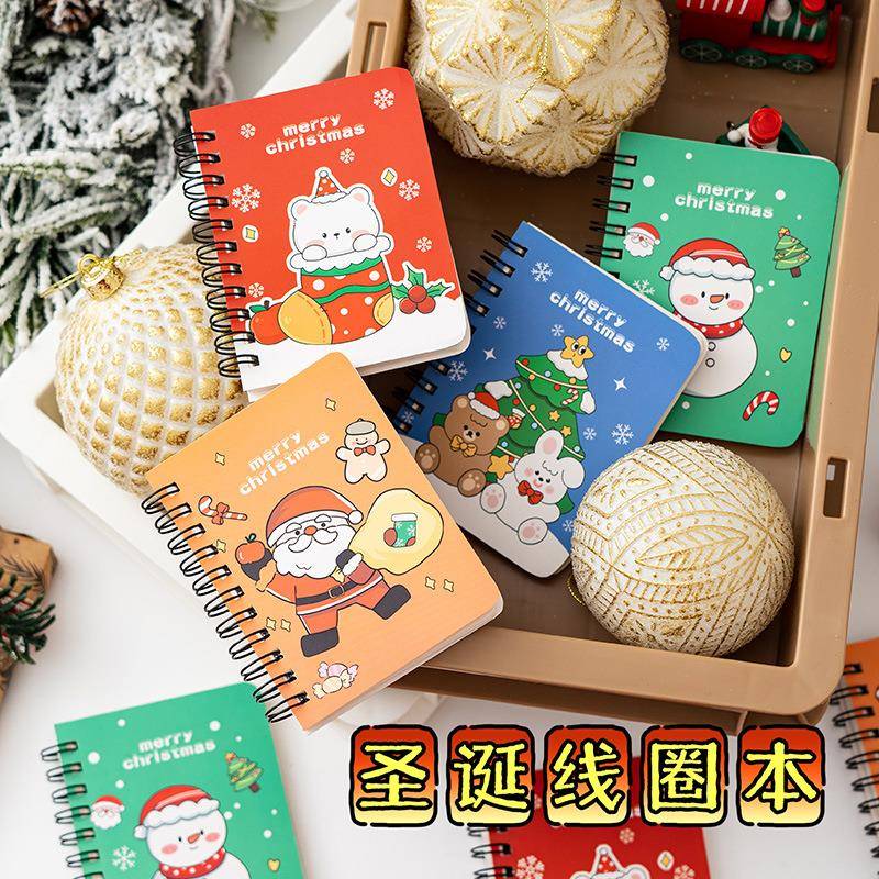 新款线圈本学生迷你便携圣诞节日礼物记事小本子口袋笔记本