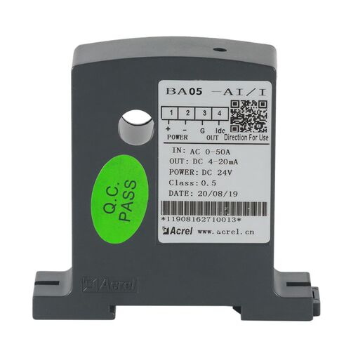 安科瑞BA05/10/20/50-AI/I/V-T电流变送器变送输出4-20mA或者0-5V