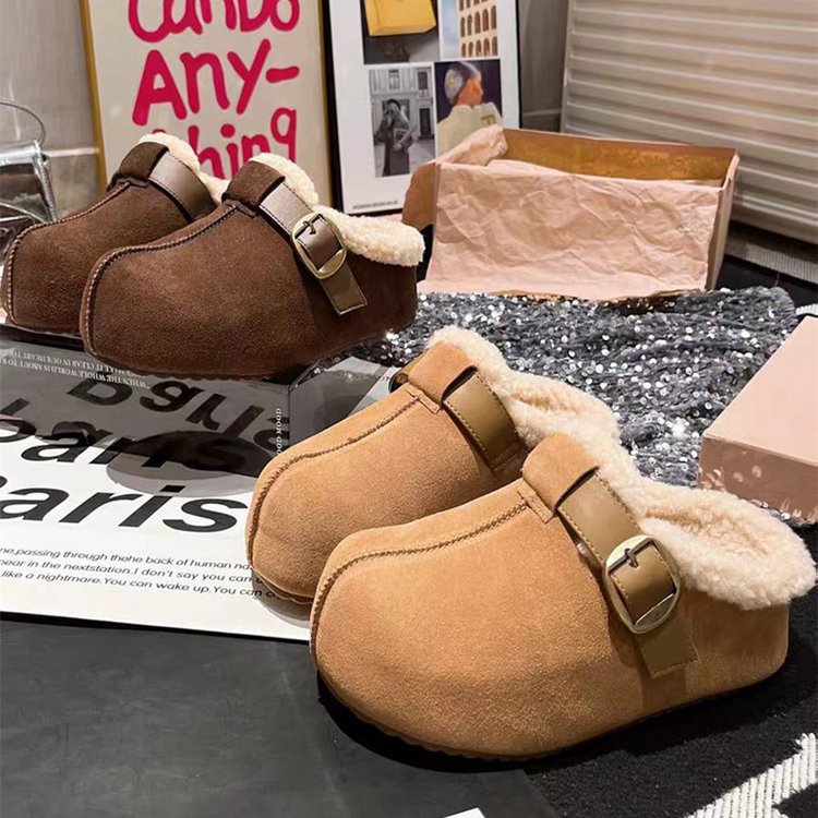 2025新款冬季半拖鞋舒适保暖加厚