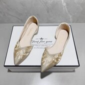 时尚 旗袍鞋 单鞋 国风新中式 2025春夏季 新款 复古刺绣飘鞋 软底粗低跟