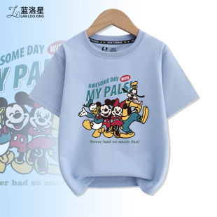 女童夏装短袖t恤卡通米奇新款潮牌体恤中大儿童夏季半袖纯棉上衣