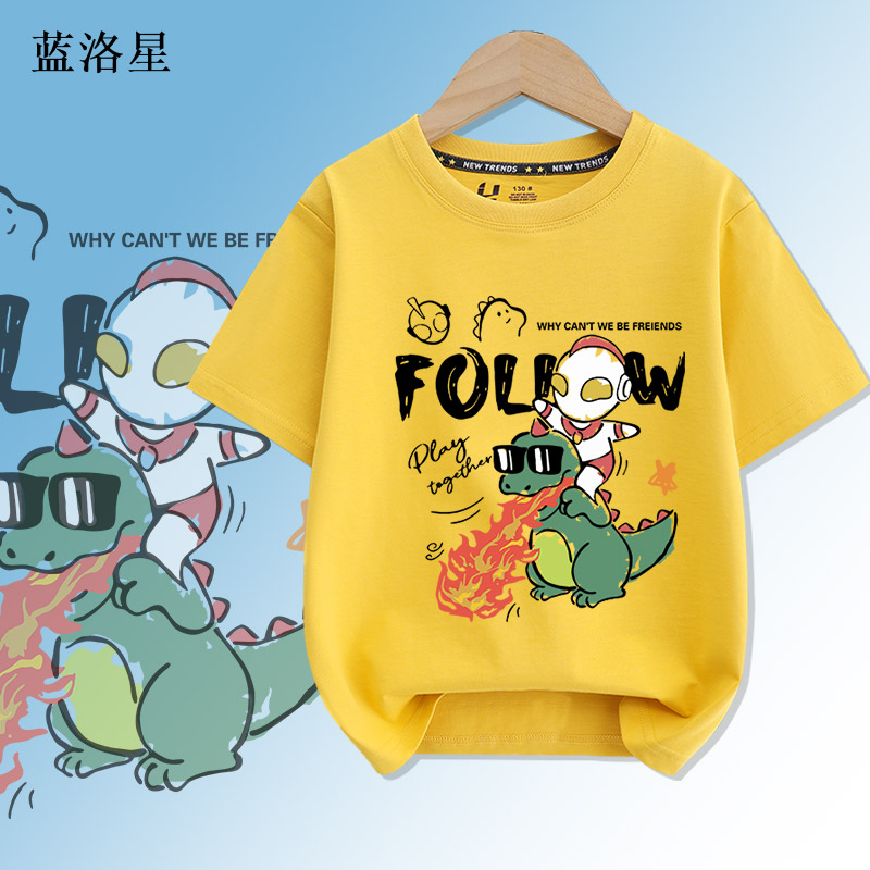 奥特曼小怪兽男童中小童短袖t恤纯棉儿童装帅气夏装休闲运动半袖