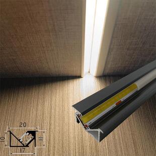 整体橱柜衣柜鞋柜玄关展示柜嵌入式暗装45°斜照层板线条LED灯