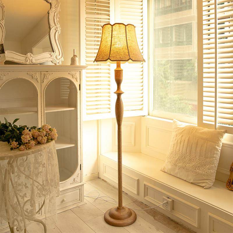 中古实木法式复古落地灯原木侘寂风茶室卧室客厅沙发旁边立式台灯,家装灯饰光源,装饰落地灯,淘宝优惠券,粉丝福利购,淘宝优惠卷