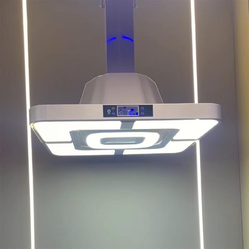 棋牌室麻将机吸烟灯空气净化器麻将馆排烟机升降吊灯直外排除烟灯