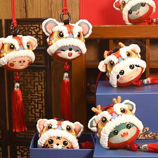 蛇年醒狮12生肖手工刺绣香囊端午香包成品礼物平安符汽车挂件件中