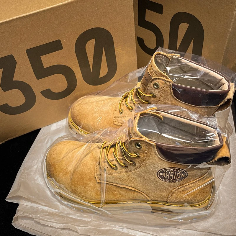 官方正品真皮马丁靴大黄靴男女鞋2025冬季新款踢不烂增高工装靴子