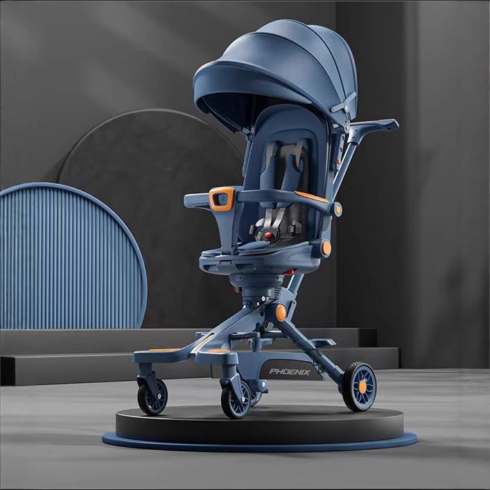 儿童遛娃神器婴儿手推车可坐音乐灯光可平躺双向折叠铝合金溜娃车