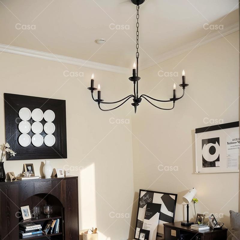 暗黑系法式吊灯中古客厅小众氛围感蜡烛灯简约美式卧室复古餐厅灯