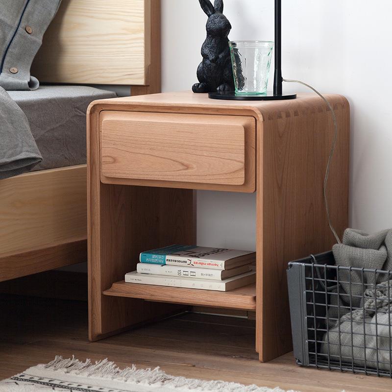 弄舍/胡同儿床头柜卧室床边小行床头收纳柜现代简约实木诧寂