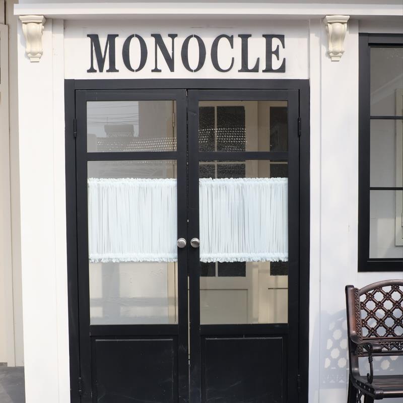 法式半帘短帘免打孔半截卧室阳台小窗帘遮挡门帘屏风不透人咖啡帘