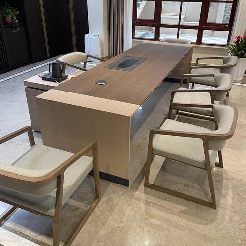 北美黑胡桃木茶桌椅组合新中式实木茶台办公室茶室泡茶桌家具定制