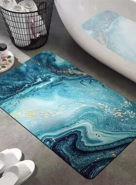 极速厂家a软硅藻泥浴室脚垫卫生间门口防滑垫地垫吸水速干海藻泥
