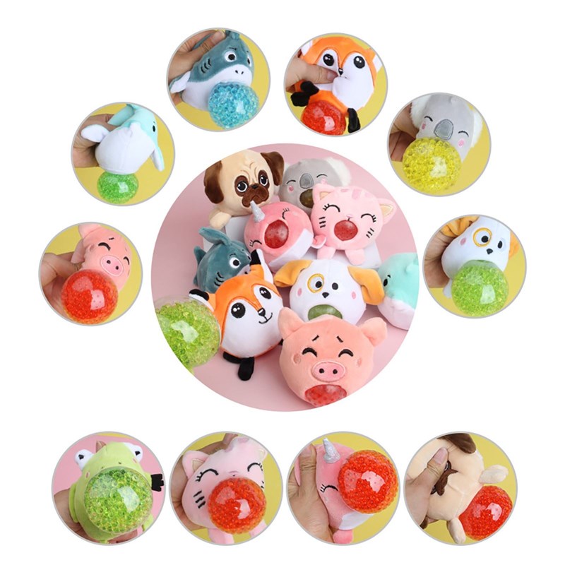 极速Kawaii Aniimal Plush Grape Ball Squishy Stress Relief Sq