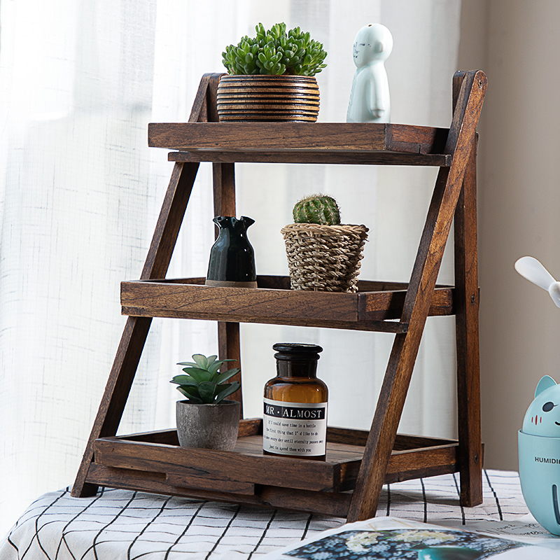 极速厨房桌面收纳架浴室卫生间洗手台G台面木质折叠置物架落地实