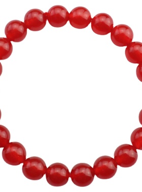 极速厂家直d销水晶手链红玉髓手串女单圈本命年红色饰品礼物粉丝