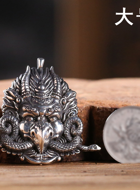 极速银制金翅大鹏鸟民族风大w号佛像法器护法女男士金刚降魔杵情