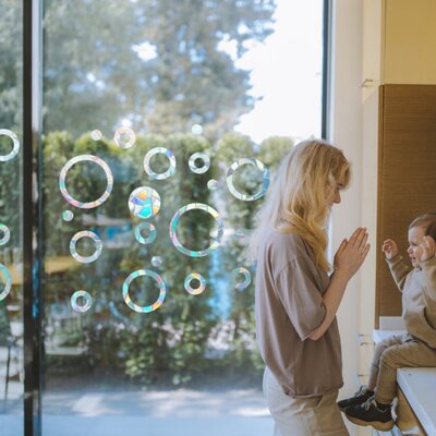 极速Window Privacy Film Static BClings 3D Rainbow Sun Catche