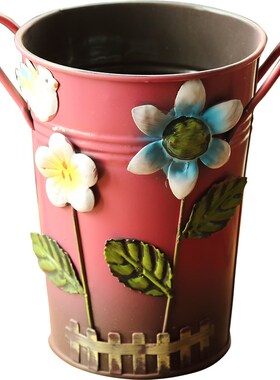 极速彩色铁皮f桶花器花桶花器 艺术杂货花园ZAKKA装饰摆件