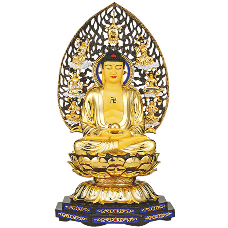 新品台湾铜e鎏金佛像释迦牟尼佛观音菩萨三宝佛娑婆华严西方三圣