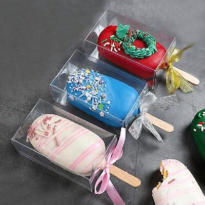 极速10pcs Transparent Cakesicle Boxes Clear Gift PlaXstic Bo