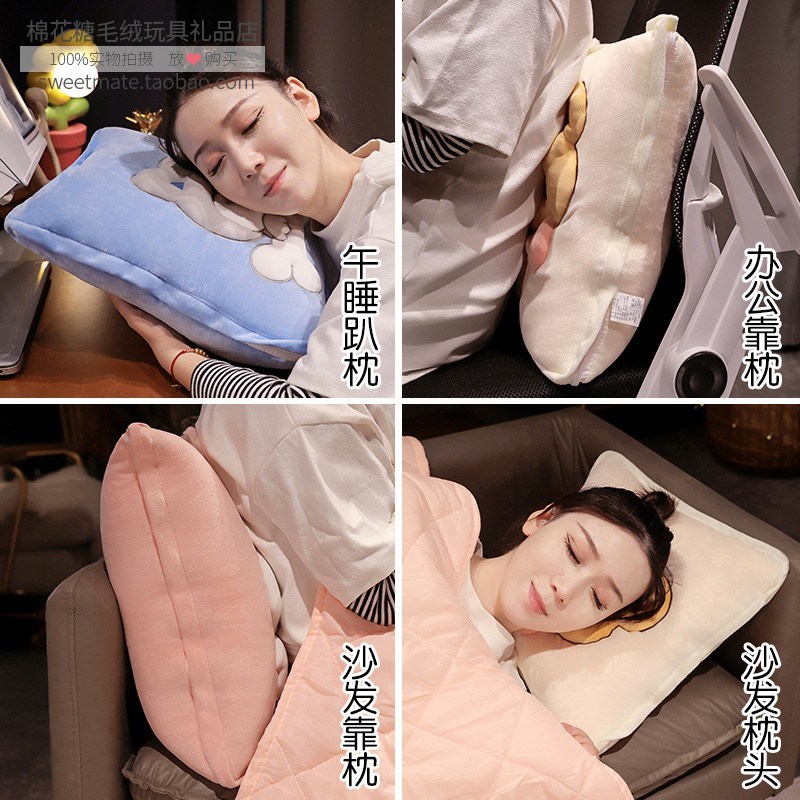 极速立体恐龙g动物抱枕被子两用水洗棉二合一办公室午休午睡可折