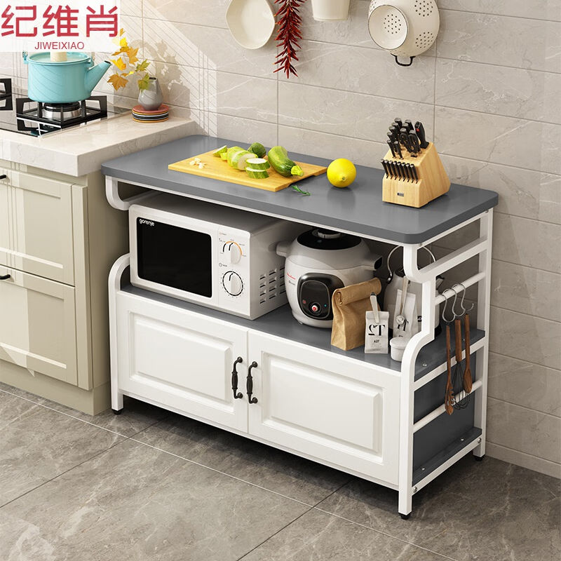 极速厨房桌子切菜桌微波炉置物架落地式烤箱收纳柜U储物台柜子多