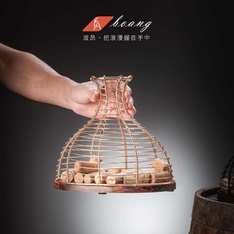极速高颜值红酒塞收纳筐葡萄酒瓶塞收H集篮家用酒柜摆件软木塞创
