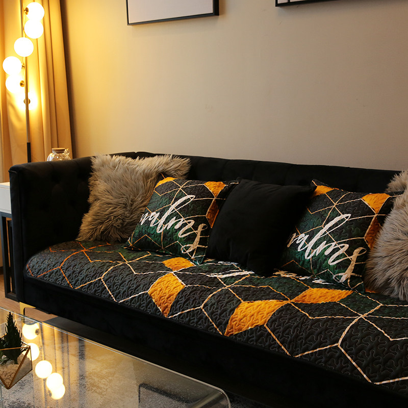 极速北欧轻奢纯棉四季q通用沙发巾欧式防滑布艺沙发垫坐垫罩套可