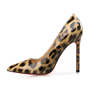 极速Autumn Sexy Leopard Women Shoes HighK Heels 6-10CM Elega