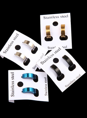 极速1pair Anti-allergic titwanium steel earring punk rock St