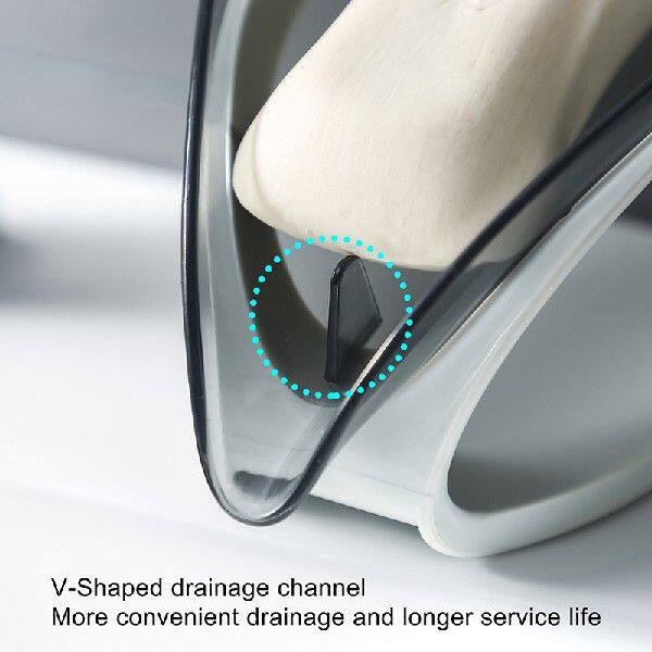 极速Bathroom Soap Holder vLeaf Shape Soap Box Kitchen Dish