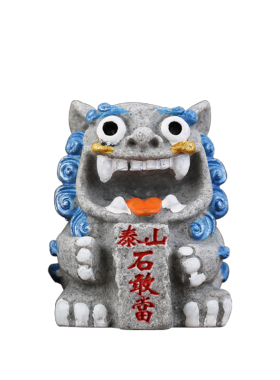 极速中式平d安石敢当石狮子一对小狮子国潮风家居办公桌客厅摆件