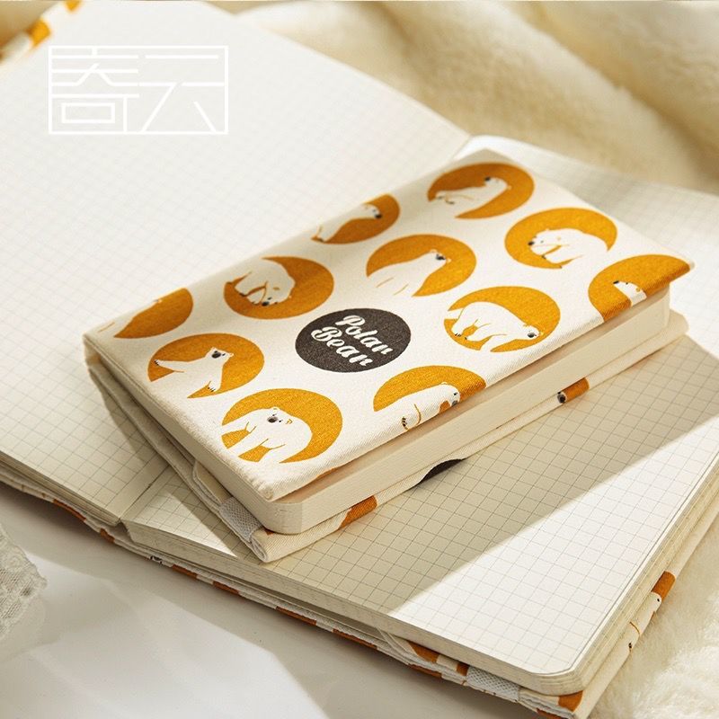 极速北极熊日系布艺书衣手账日记本hoMboA5A6书衣封套