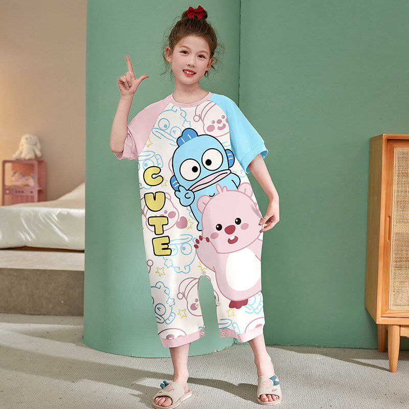 极速儿童连体睡衣女童2025新款夏季短袖纯棉薄款女孩Y宝宝丑鱼家