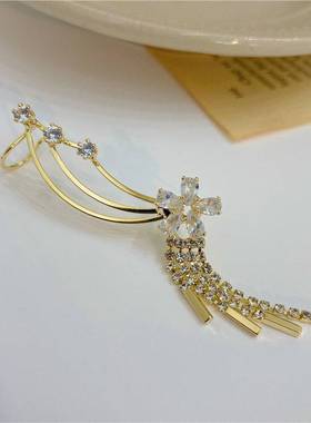 极速-Temperament goddess tassel Cear clip retro fashion desi