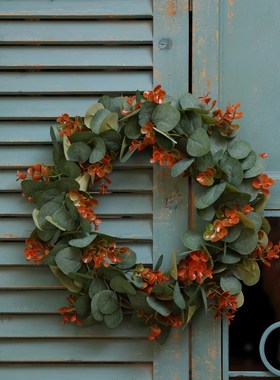 极速圣诞节装饰品圣诞花环v门挂墙挂藤圈酒店商场场景布置挂饰家