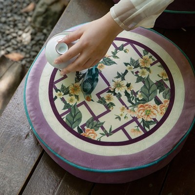 极速客厅榻榻米阳台飘窗s蒲团坐垫懒人地上看书海绵垫家用拜垫紫