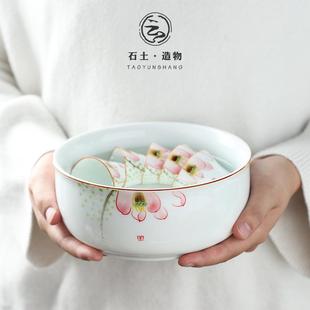 纯手绘陶瓷茶洗中大号家用水盂茶杯洗笔洗水洗茶碗功夫茶道零配