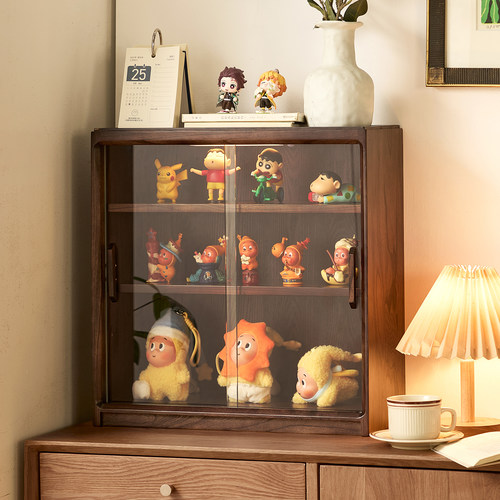 实木杯子茶具收纳柜桌面咖啡水杯客餐边柜手办展示置物柜架子木质