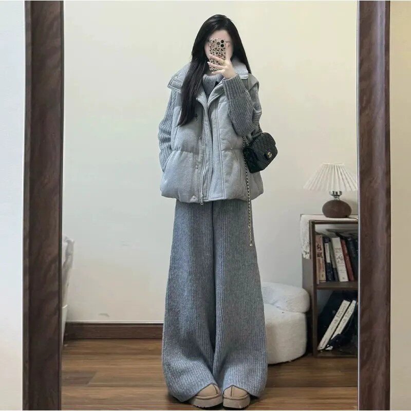 BDGU 韩系立领马甲背心时尚潮流百搭棉服马夹搭配针织休闲套装 女