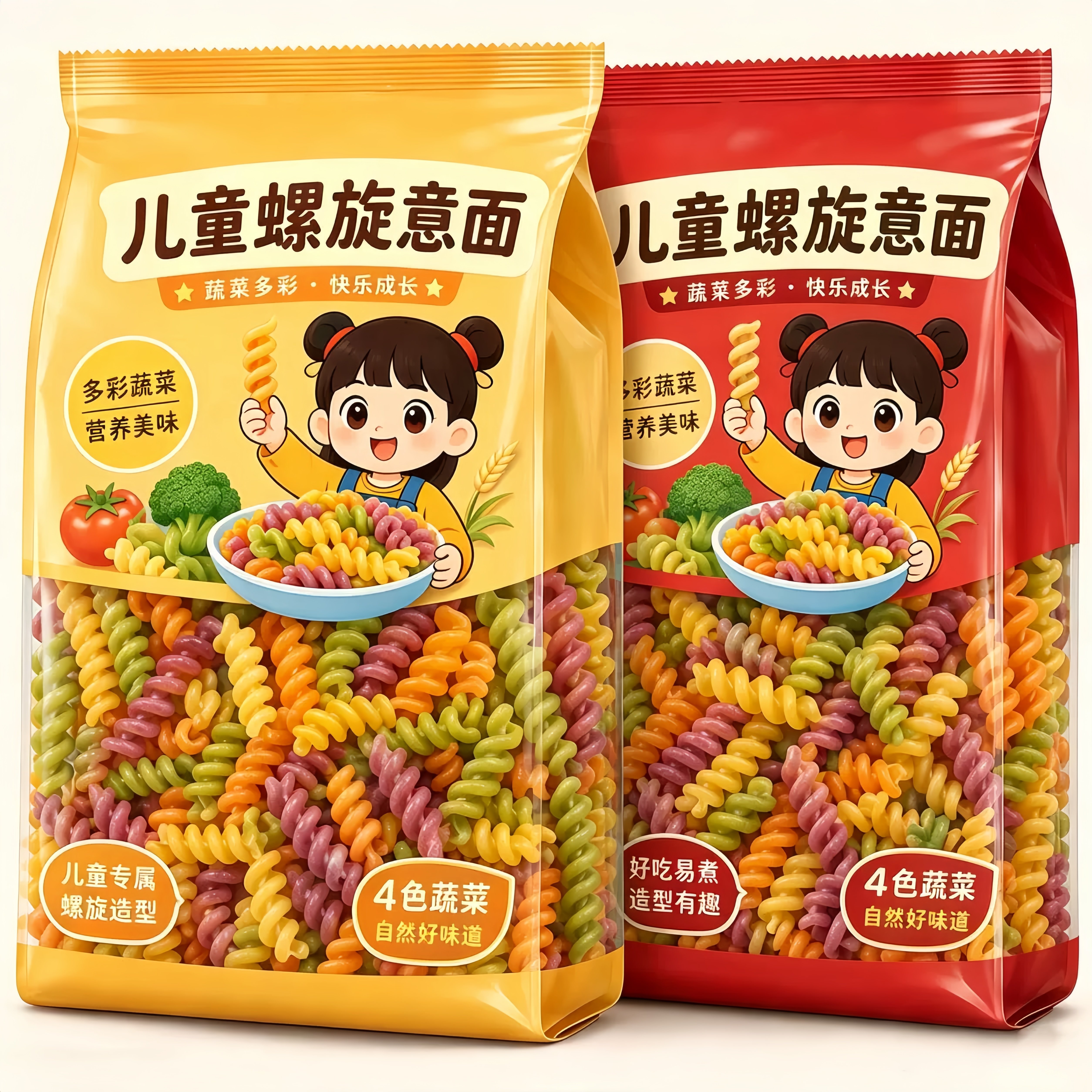 儿童果蔬螺旋意面番茄口味无添加图片