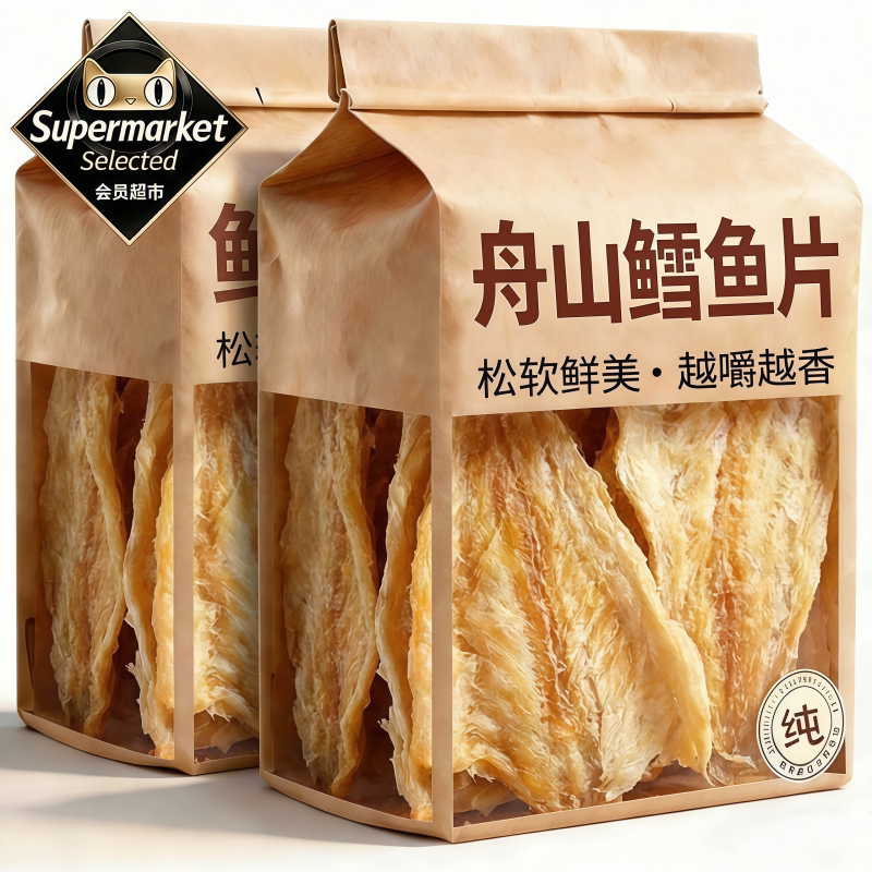 原味香鳕鱼片烤鱼片鱿鱼丝鱿鱼条青岛特产无糖碳烤孕妇零食鱼干片